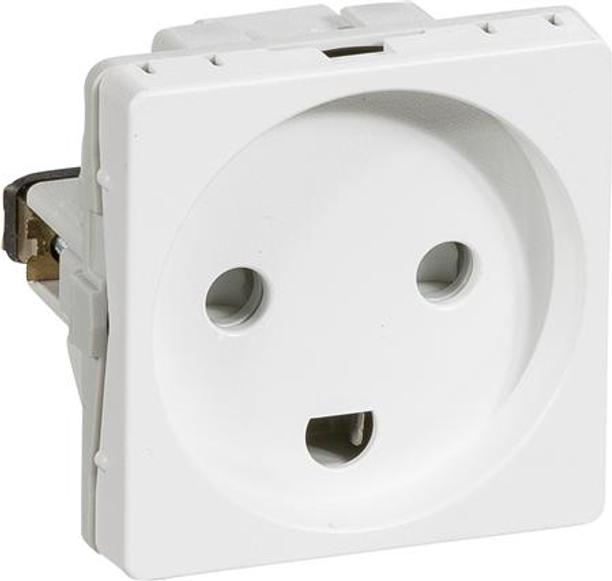 Image du produit LK Prise FUGA® blanche, 1 module 2 pôles avec terre. 16A 250V