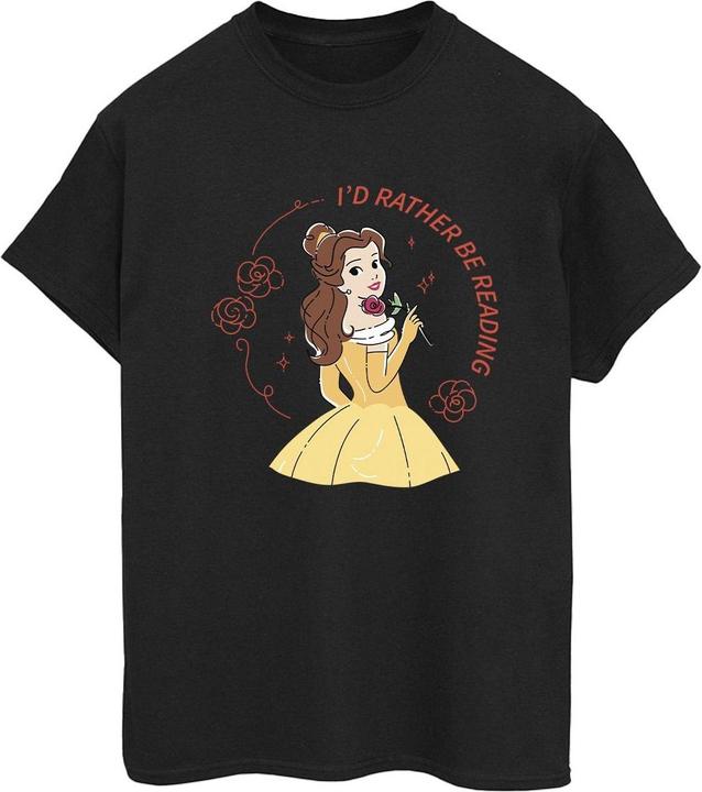 Disney Beauty And The Beast I'd Rather Be Reading Baumwolle Boyfriend TShirt