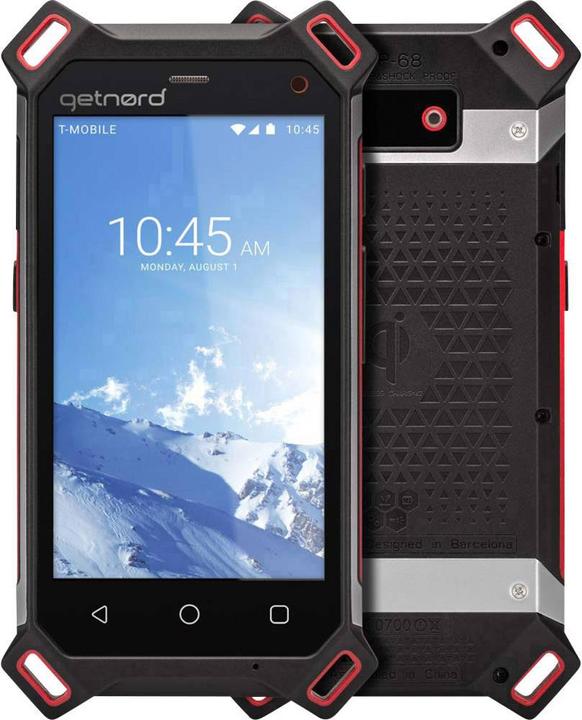 Getnord Outdoor phone SIM LTE (16 GB, Black, Red)