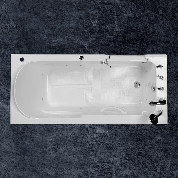 Produktbild PureHaven Seniorenbadewanne 150x75 cm Sitz- und Whirlpool mit Massagedüsen integrierte Tür für leich (150 cm, 75 cm)