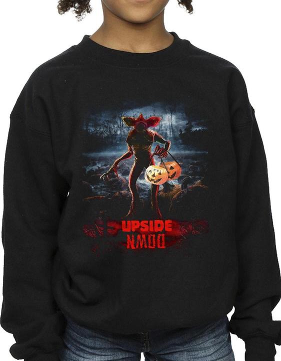 Actual product image Netflix Girls Stranger Things Pumpkin Upside Down Sweatshirt (128)