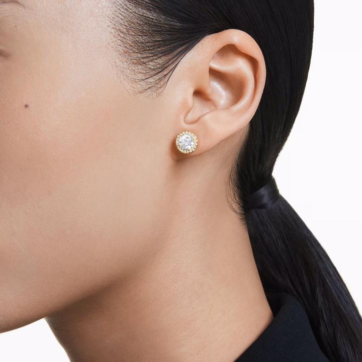 Actual product image Swarovski Una stud earrings round cut gold (Swarovski Metal)