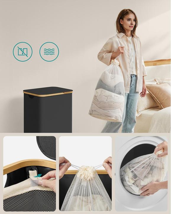 Image du produit Songmics Panier à linge 90 l, noir (90 l)