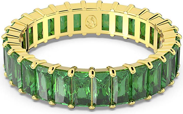 Produktbild Swarovski Matrix Ring Baguette Schliff Grün Gold (64)