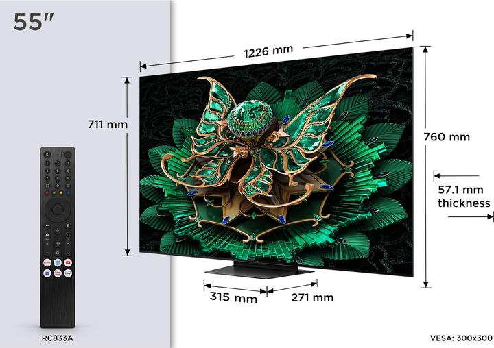 Actual product image TCL 55C7K (55", Mini-LED, 4K, 2025)
