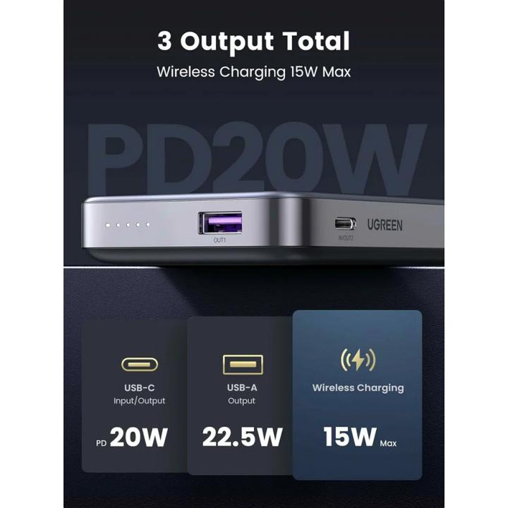 Produktbild Ugreen Wireless Charger (10000 mAh, 20 W, 37 Wh)