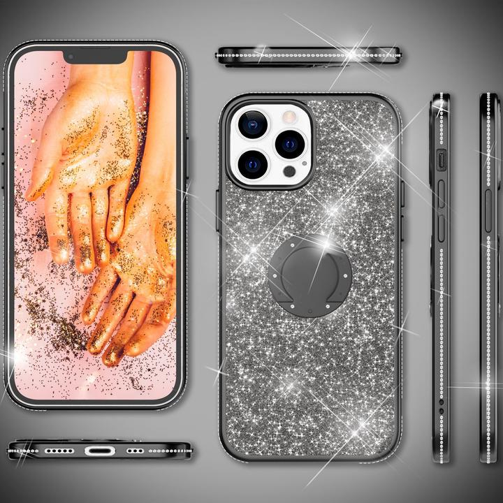 Actual product image Nalia Ring Glitter Silicone Cover (Apple iPhone 13 Pro)