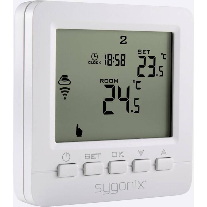 Actual product image Sygonix Radio room thermostat flush-mounted Weekly program 5 to 35 °C
