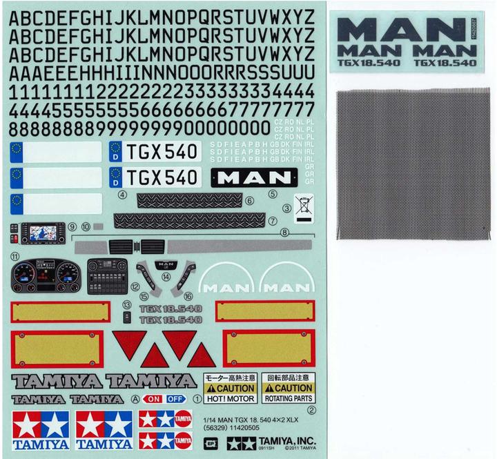 Produktbild Tamiya Sticker MAN TGX 18.540 Ver.II