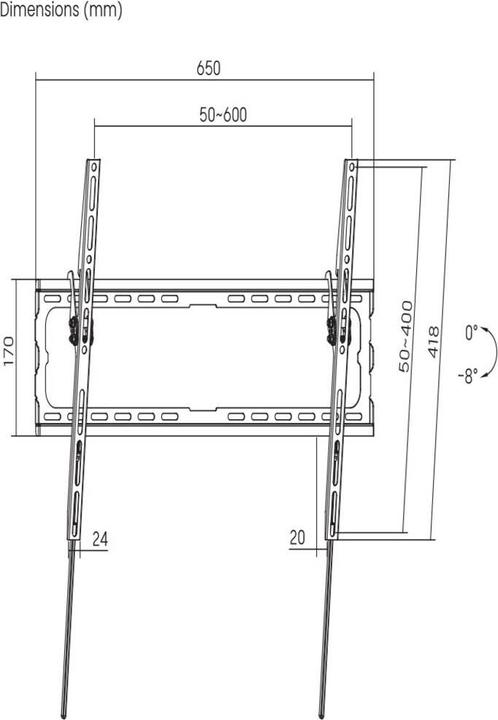Actual product image SpeaKa Professional SP-TVM-601 TV wall mount 94.0 cm (37") - 203.2 cm (80") N (80", 45 kg)