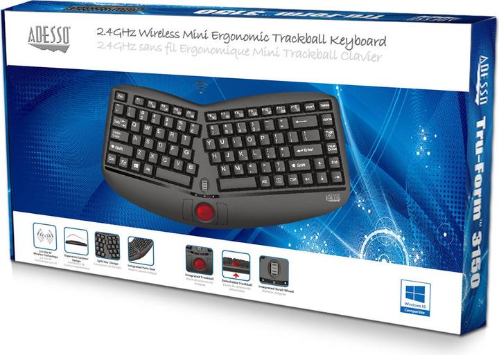 Produktbild Adesso Wireless Ergonomic Trackball (US, Kabelgebunden)