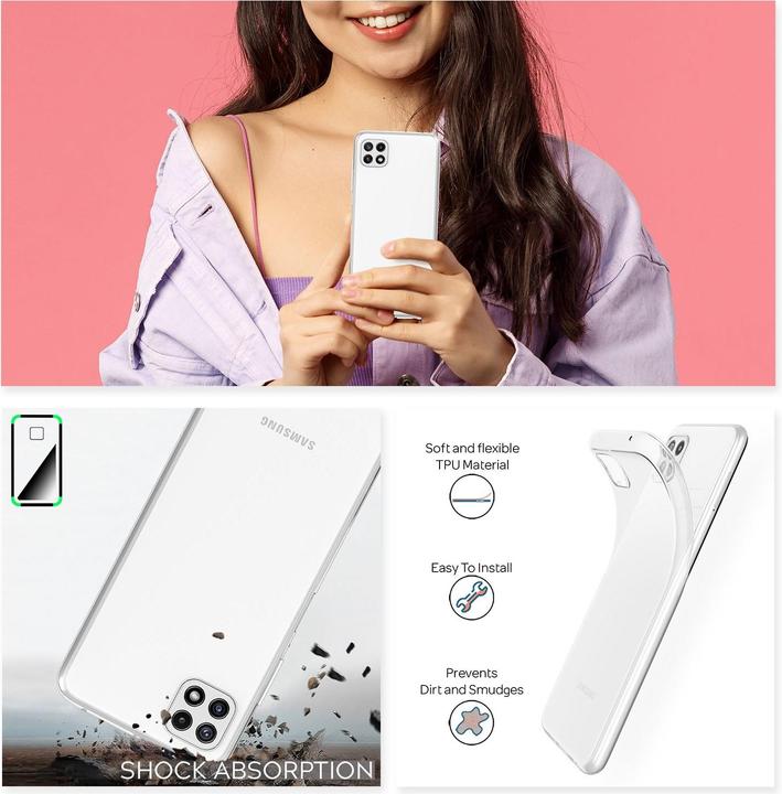 Immagine prodotto Nalia Custodia per cellulare in silicone trasparente (Samsung Galaxy A22 5G)