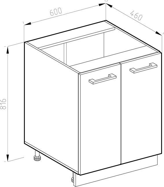 Actual product image Vicco Unterschrank R-Line (60 x 46 x 81.5 cm)