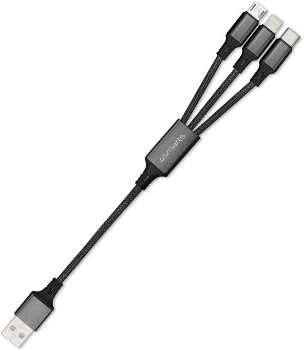 4smarts Cavo multi-caricabatterie 3 in 1 (0.20 m, USB 2.0)