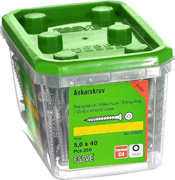 Actual product image Essve 5.0X40 beslagsskrue CorrSeal - (250 pcs.) (90 mm)