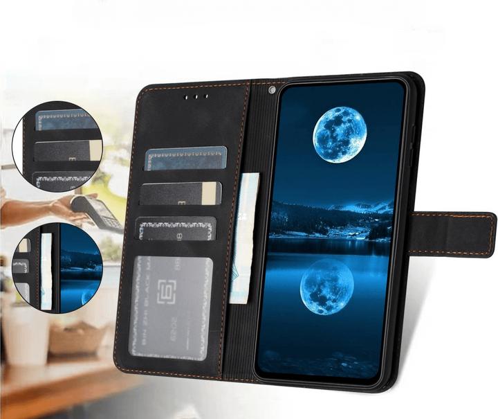 Actual product image Cover-Discount Galaxy A55 - Suede look case in vintage design (Samsung Galaxy A55)