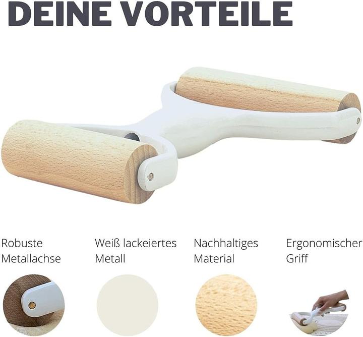 Produktbild Leckerhelfer Teigroller - Doppelroller - 2 Seitig, Teig-Rolle, Nudelholz ideal für Kuchen, Pizza, Nudeln