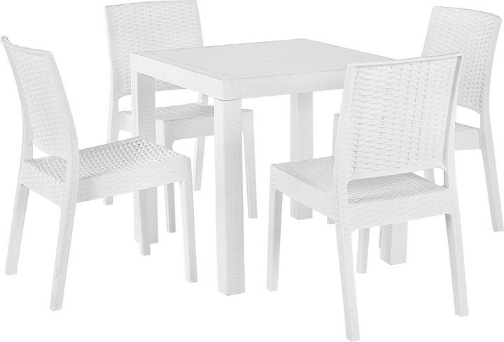 Immagine prodotto Beliani Set di mobili da giardino in rattan bianco a 4 posti FOSSANO (80 cm)