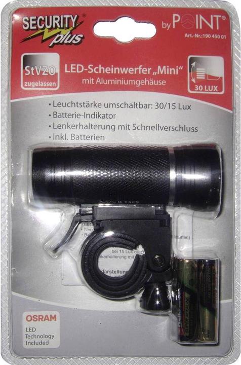 Immagine prodotto Security Plus Faro per bicicletta Alu (2in1) LED (30 lm)