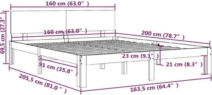 Actual product image VidaXL Carmelo (160 x 200 cm)