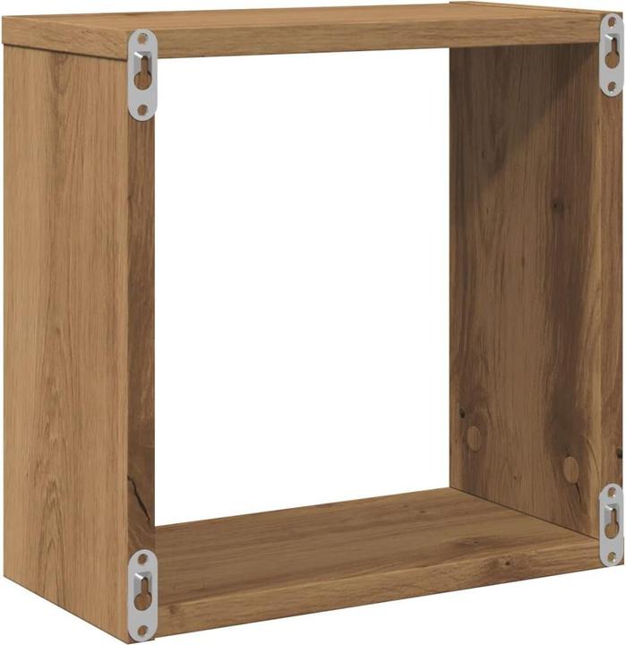 Produktbild VidaXL Wandregal Hängeregal Regalwürfel Cube Lounge CD Regal 4Stk. Artisan-Eiche (30 x 15 x 30 cm)