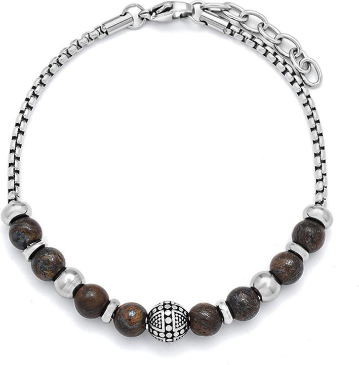 Immagine prodotto Leyda Bracciale con pietre preziose e acciaio inossidabile (22 cm, Pietra, Acciaio inossidabile)