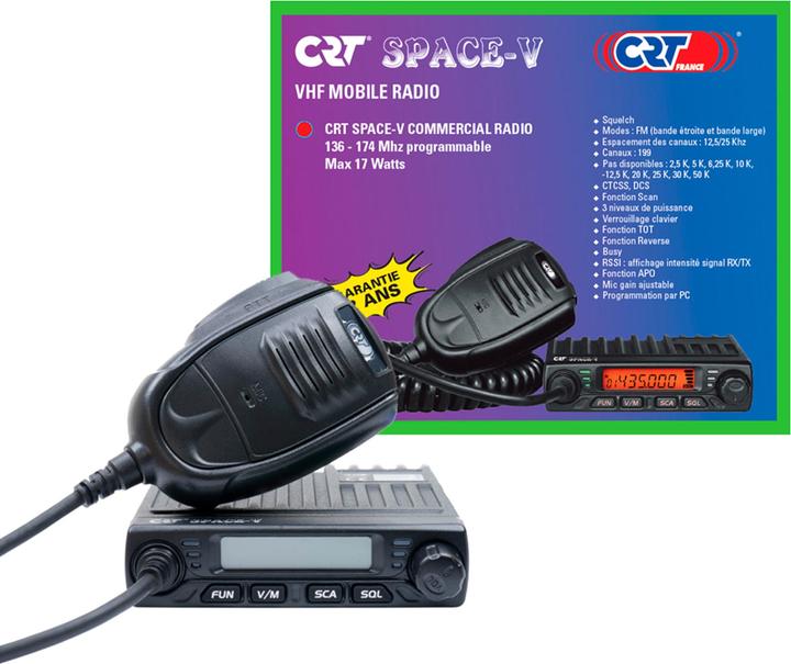 Immagine prodotto CRT Alpha Radio FM CRT SPACE V 136-174 MHz, 199 canali, programmabile su PC, 13,8 V DC, Talk Around, Scan, S