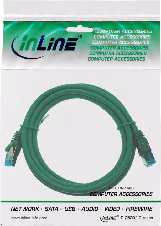 Image du produit InLine Câble de raccordement (S/FTP, CAT6a, 0.25 m)