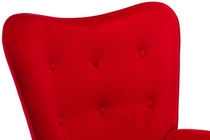 Image du produit CLP fauteuil à bascule Sanka velours, rouge