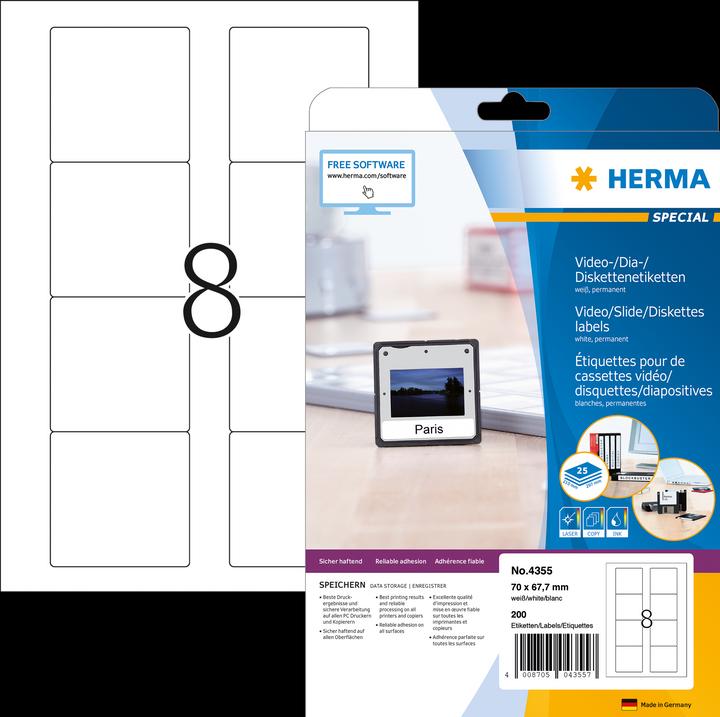 Actual product image HERMA ZIP disc labels A4
