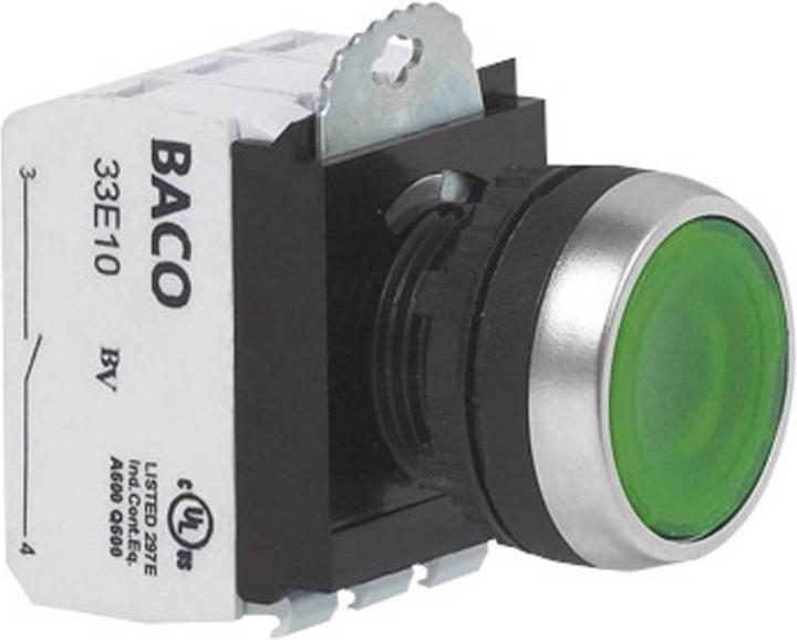 Produktbild Baco Drucktaster Leucht flach 600 V 10 A