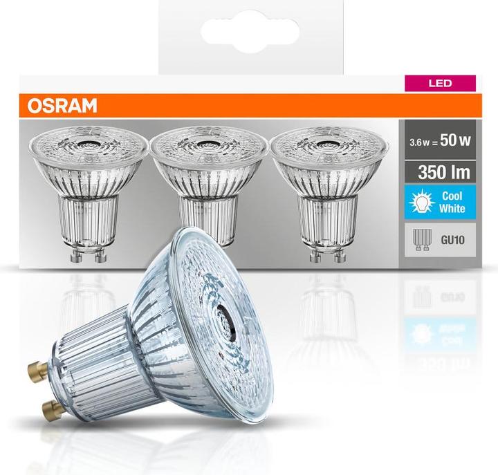Productafbeelding Osram Basis PAR16 (GU10, 4.30 W, 350 lm, 3 x, F)