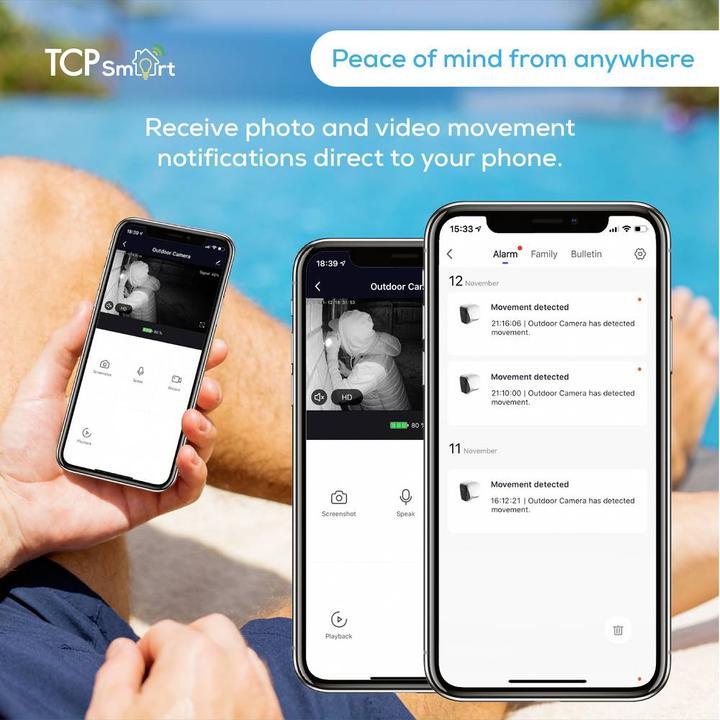 Produktbild TCP Smart Überwachungskamera WIFI Camera WLAN IP 1920 x 1080 Pixel (1920 x 1080 Pixels)