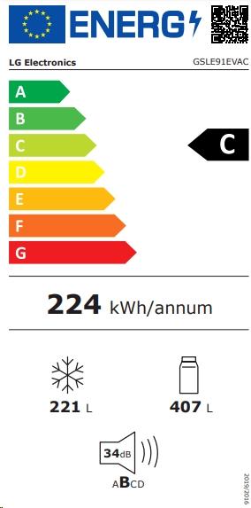 Etichetta energetica LG Stand SidebySide Kombination628 l, C
