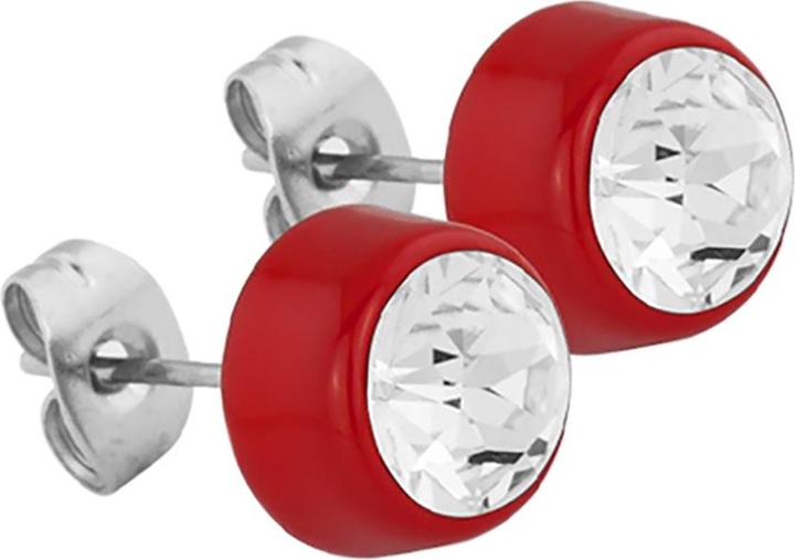 Produktbild Star Piercing Ohrstecker Fire Red mit Swarovski Kristall silber (Chirurgenstahl 316L, ohne Messing)