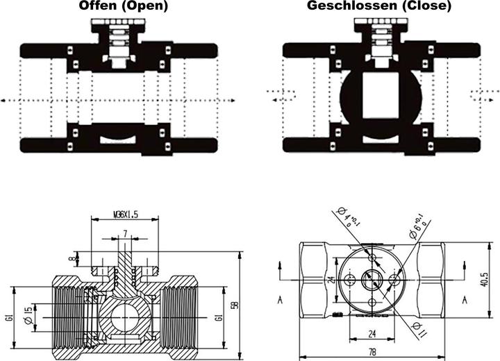 Image du produit Wiltec Vanne 2 voies motorisée Motovanne Électrovanne de zone deux à bille chauffage 230V DN25 33.7mm (1&qu