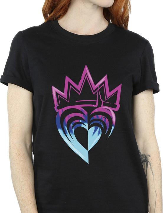 Actual product image Disney Womens/Ladies Descendants Pink Crown Cotton Boyfriend T-Shirt (M)