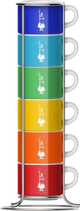 Image du produit Bialetti TASSES Lot de 6 mugs en porcelaine avec support Tasse à café Color 60ml (60 ml, 6 x)