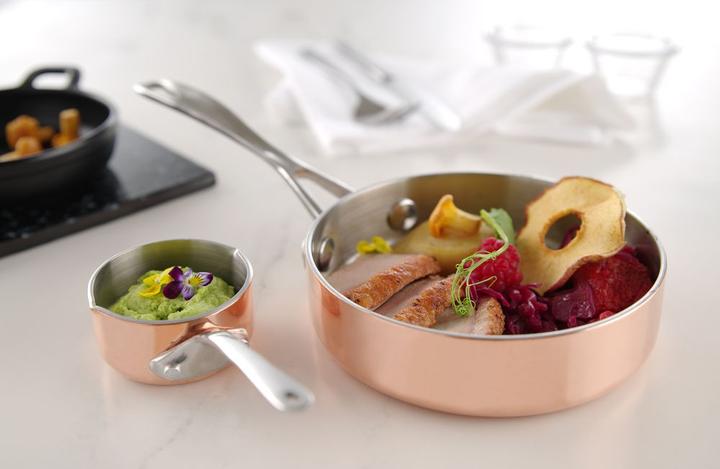 Actual product image Gastro Hero Miniature saucepan with spout (5 cm, Saucepan, Aluminium, Stainless steel, Copper)