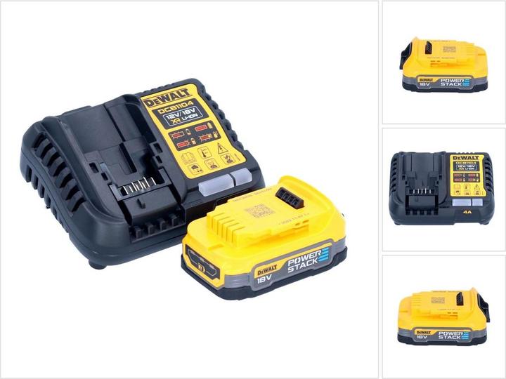 DeWalt DCB 1104 E1 Battery Starter Set 12 V / 18 V 1x Powerstack Battery 1.7 Ah + DCB 1104 Charger (18 V)