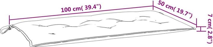 Actual product image VidaXL Garden bench cushions 2 pcs. fabric (100 x 50 x 7 cm)