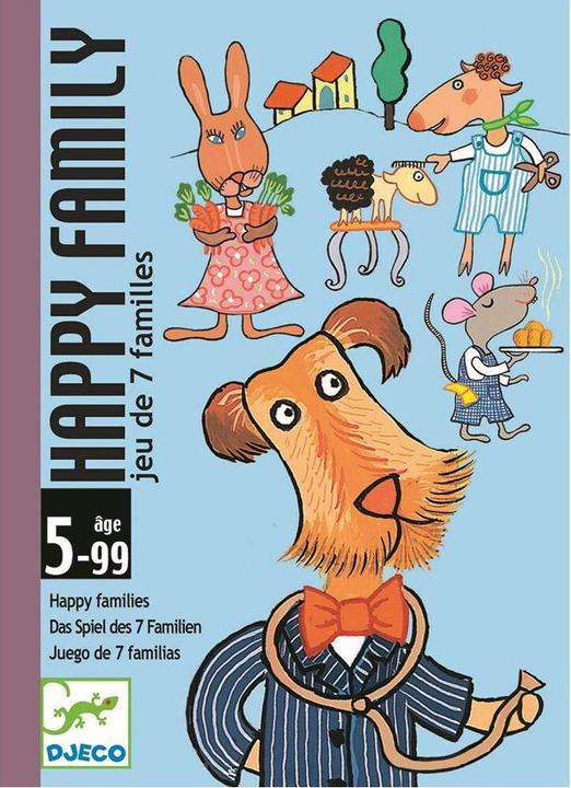 Image du produit Djeco Jeu de cartes Happy Family (Allemand, Français, Italien, Anglais)