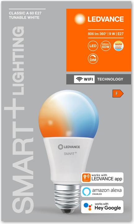 Produktbild Ledvance Smart+ Wifi Classic (E27, 9 W, 806 lm, 1 x, F)