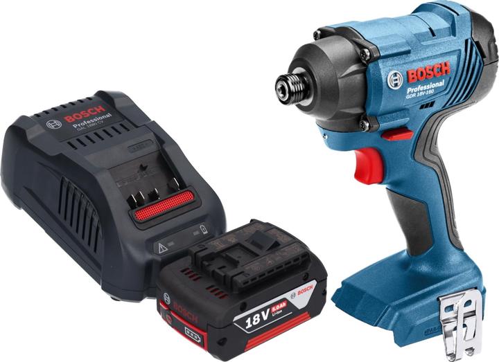 Productafbeelding Bosch Professional Bosch GDR 18V-160 snoerloze slagmoersleutel 18V 1/4" 160Nm + 1x accu 5.0Ah + lader + inzetstuk - oh (Oplaadbare batterij)