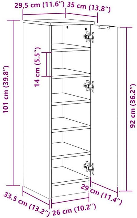 Immagine prodotto VidaXL Briggs (30 x 35 x 100 cm)
