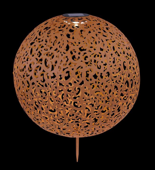 Actual product image Globo Solar Light Metal Rust Color, 1xled (IP44)