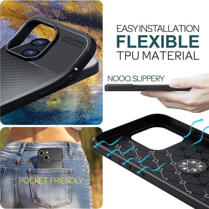 Produktbild Nalia Carbon Look Silikon Hülle (Apple iPhone 15)