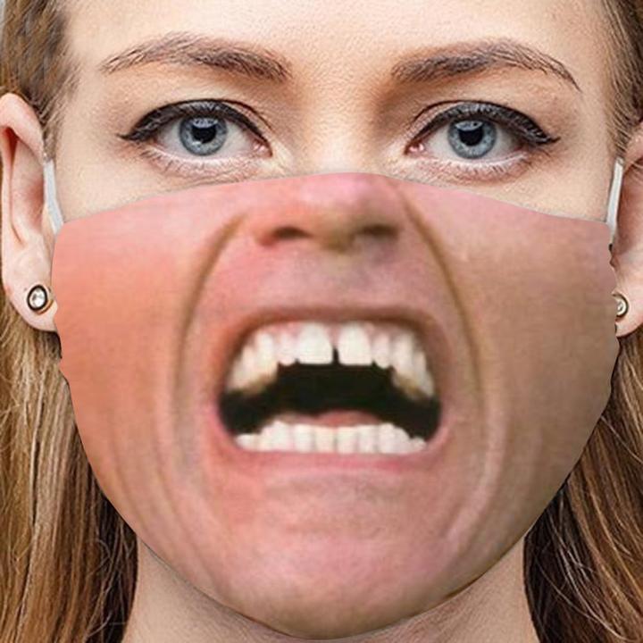 Produktbild Ueli Express Lustige Stoffmaske Gesichtsmaske mit Aufdruck Schrei