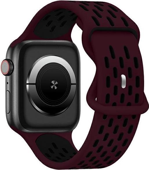 Produktbild Beline pasek Apple Watch New Sport Silicone 42/44/45/49mm bordowo-czarny wine red/black box (Silikon)