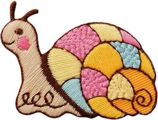Immagine prodotto Mono Quick Applikationen - Kids and Hits - aufbügelbar Schnecke bunt bunt 4,4x3,3 cm 1 Stück (1 x)